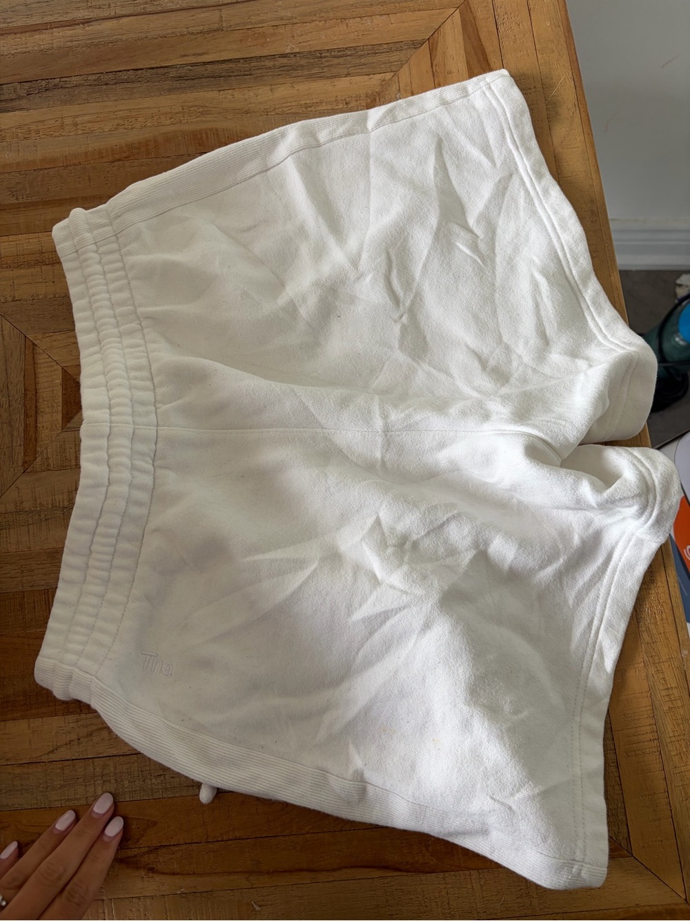 TNA White Athletic Lounge Shorts with Drawstring Waist - Picture 2 of 4
